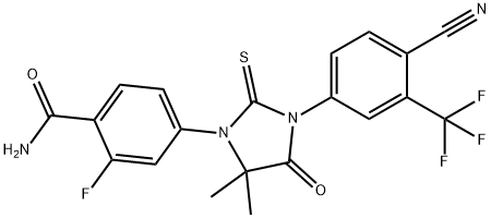 4-[3-[4-氰基-3-(三氟甲基)苯基]-5,5-二甲基-4-氧代-2-硫代-1-咪唑烷基]-2-氟苯甲酰胺 结构式