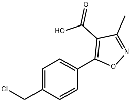 5-[4-(CHLOROMETHYL)PHENYL]-3-METHYL-1,2-OXAZOLE-4-CARBOXYLIC ACID 结构式