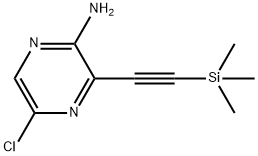 5-氯-3-((三甲基甲硅烷基)乙炔基)吡嗪-2-胺 结构式