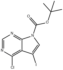 4-氯-5-碘-7H-吡咯并[2,3-D]嘧啶-7-羧酸叔丁酯 结构式