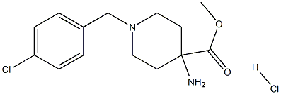 methyl 4-amino-1-(4-chlorobenzyl)piperidine-4-carboxylate hydrochloride 结构式