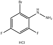 (2-溴-4,6-二氟苯基)肼盐酸盐 结构式