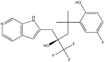 ALPHA-[2-(5-氟-2-羟基苯基)-2-甲基丙基]-ALPHA-(三氟甲基)-(ALPHAR)-1H-吡咯并[2,3-C]吡啶-2-乙醇 结构式