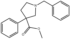 1-苄基-3-苯基吡咯烷-3-羧酸甲酯 结构式