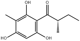 (S)-2-甲基-1-(2,4,6-三羟基-3-甲基苯基)-1-丁酮 结构式