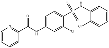 N-[3-氯-4-[[(2-氯苯基)氨基]磺酰基]苯基]-2-吡啶甲酰胺 结构式