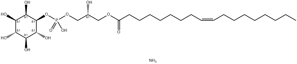 1-OLEOYL-2-HYDROXY-SN-GLYCERO-3-PHOSPHO-(1'-MYO-INOSITOL) (AMMONIUM SALT);18:1 LYSO PI 结构式