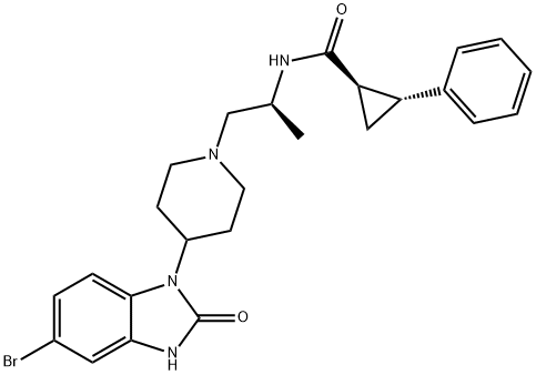 (1R,2R)-N-([S]-1-{4-[5-BROMO-2-OXO-2,3-DIHYDRO-1H-BENZO(D)IMIDAZOL-1-YL]PIPERIDIN-1-YL}PROPAN-2-YL)-2-PHENYLCYCLOPROPANECARBOXAMIDE;VU0359595 结构式