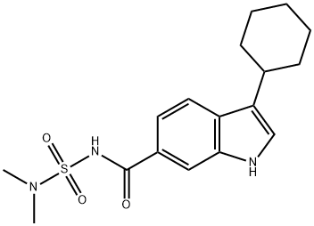 3-环己基-N-[(二甲基氨基)磺酰基]-1H-吲哚-6-甲酰胺 结构式