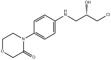 4-[4-[[(2S)-3-氯-2-羟基丙基]氨基]苯基]-3-吗啉酮 结构式