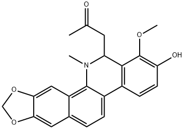 1-(12,13-二氢-2-羟基-1-甲氧基-12-甲基[1,3]二茂苯并[5,6-C]菲啶-13-基)-2-丙酮 结构式