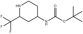 (2-(三氟甲基)哌啶-4-基)氨基甲酸叔丁酯 结构式