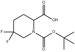 1-(叔丁氧基羰基)-5,5-二氟哌啶-2-羧酸 结构式