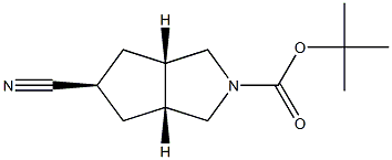 TERT-BUTYL (3AR,5S,6AS)-5-CYANOHEXAHYDROCYCLOPENTA[C]-PYRROLE-2(1H)-CARBOXYLATE 结构式