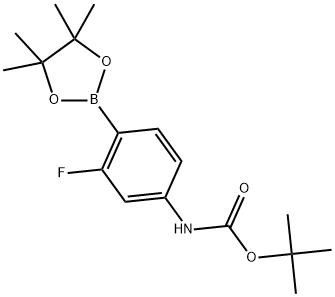 4-(BOC-氨基)-2-氟苯硼酸频哪醇酯 结构式