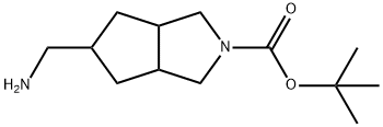 5-(AMinoMethyl)hexahydrocyclopenta[c]pyrrole-2(1H)-carboxylic acid 1,1-diMethylethyl ester 结构式
