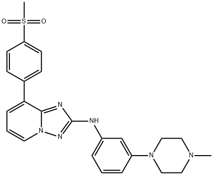 N-[3-(4-甲基-1-哌嗪基)苯基]-8-[4-(甲磺酰基)苯基]-[1,2,4]三唑并[1,5-A]吡啶-2-胺 结构式