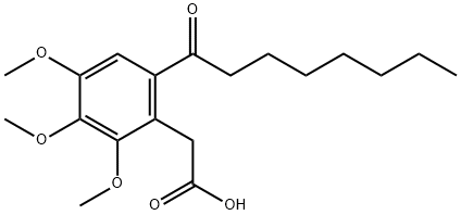 Benzeneacetic acid, 2,3,4-triMethoxy-6-(1-oxooctyl)- 结构式