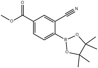 3-CYANO-4-(4,4,5,5-TETRAMETHYL-1,3,2-DIOXABOROLAN-2-YL)-BENZOIC ACID, METHYL ESTER 结构式