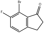 7-溴-6-氟-2,3-二氢-1H-茚-1-酮 结构式