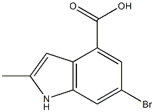 6-溴-2-甲基-1H-吲哚-4-羧酸 结构式