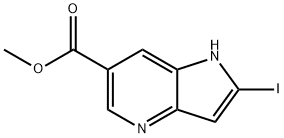 2-碘-1H-吡咯并[3,2-B]吡啶-6-羧酸甲酯 结构式