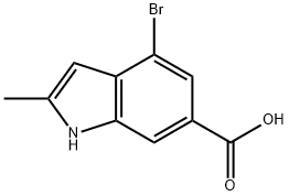 4-BROMO-2-METHYL-1H-INDOLE-6-CARBOXYLIC ACID 结构式