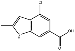 4-氯-2-甲基-1H-吲哚-6-羧酸 结构式