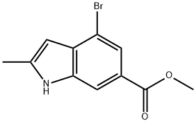 4-溴-2-甲基-吲哚-6-羧酸甲酯 结构式