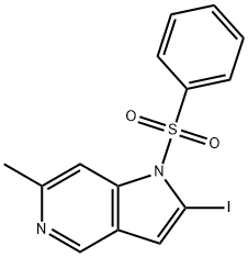 1-(Phenylsulfonyl)-2-iodo-6-Methyl-5-azaindole 结构式