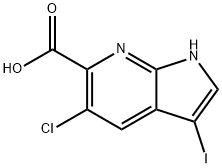 5-氯-3-碘-7H-吡咯并[2,3-B]吡啶-6-羧酸 结构式