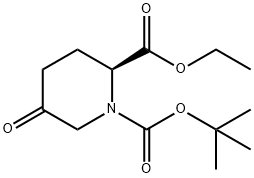 (2S)-5-氧代-1,2-哌啶二羧酸 1-叔丁酯 2-乙酯 结构式
