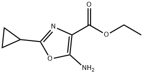 5-氨基-2-环丙基-恶唑-4-甲酸乙酯 结构式