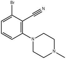 2-溴-6-(4-甲基-1-哌嗪基)苯氰 结构式