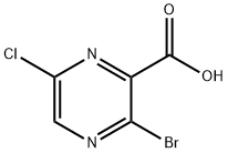 3-溴-6-氯吡嗪-2-羧酸 结构式