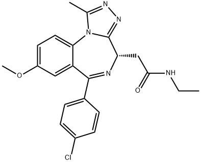 (4S)-6-(4-氯苯基)-N-乙基-8-甲氧基-1-甲基-4H-[1,2,4]三唑并[4,3-A][1,4]苯并二氮杂卓-4-乙酰胺 结构式