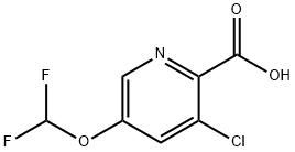 3-CHLORO-5-DIFLUOROMETHOXY-PYRIDINE-2-CARBOXYLIC ACID 结构式