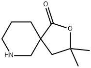 3,3-二甲基-2-氧杂-7-氮杂螺[4.5]癸-1-酮 结构式