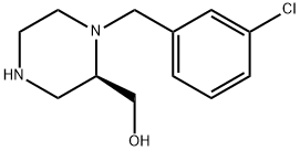 (2R)-1-[(3-氯苯基)甲基]-2-哌嗪甲醇 结构式