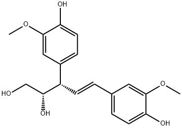 (2S,3S,4E)-3,5-双(4-羟基-3-甲氧基苯基)-4-戊烯-1,2-二醇 结构式