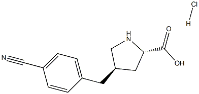 反式-4-(4-氰苄基)-L-脯氨酸盐酸盐 结构式