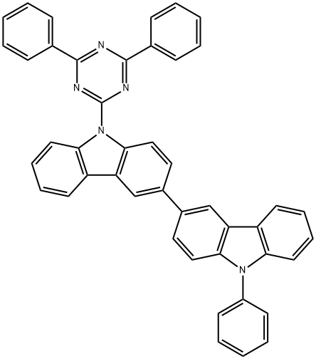 9-(4,6-二苯基-1,3,5-三嗪-2-基)-9'-苯基-3,3'-联咔唑 结构式