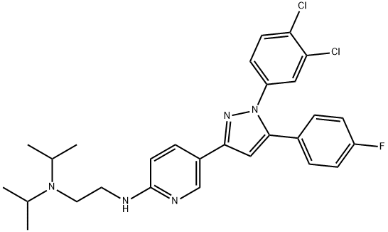 N2-[5-[1-(3,4-Dichlorophenyl)-5-(4-fluorophenyl)-1H-pyrazol-3-yl]-2-pyridinyl]-N1,N1-bis(1-Methylethyl)-1,2-ethanediaMine 结构式