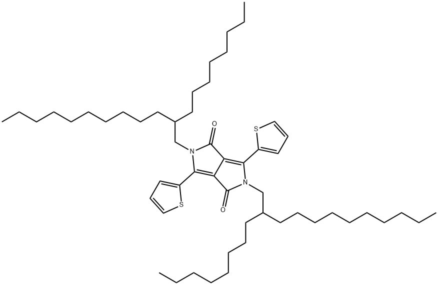 2,5-双(2-辛基十二烷基)-3,6-双(噻吩-2-基)吡咯并[3,4-C]吡咯-1,4(2H,5H)-二酮 结构式