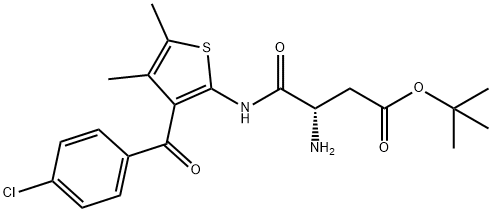 Butanoic acid, 3-aMino-4-[[3-(4-chlorobenzoyl)-4,5-diMethyl-2-thienyl]aMino]-4-oxo-, 1,1-diMethylethyl ester, (3S)- 结构式