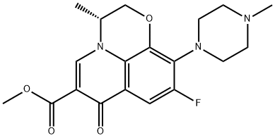 R-9-氟-2,3-二氢-3-甲基-10-(4-甲基-1-哌嗪基)-7-氧代-7H-吡啶并[1,2,3-DE]-[1,4]苯并噁嗪-6-羧酸甲酯 结构式