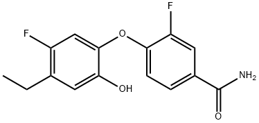 4-(4-乙基-5-氟-2-羟基苯氧基)-3-氟苯甲酰胺 结构式