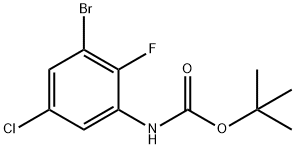 (3-溴-5-氯-2-氟苯基)氨基甲酸叔丁酯 结构式