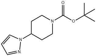4-(1H-吡唑-1-基)哌啶-1-羧酸叔丁酯 结构式