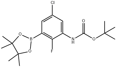 氨基甲酸,N-[5-氯-2-氟-3-(4,4,5,5-四甲基-1,3,2-二氧戊环-2-基)苯基]-,1,1-二甲基乙基酯 结构式